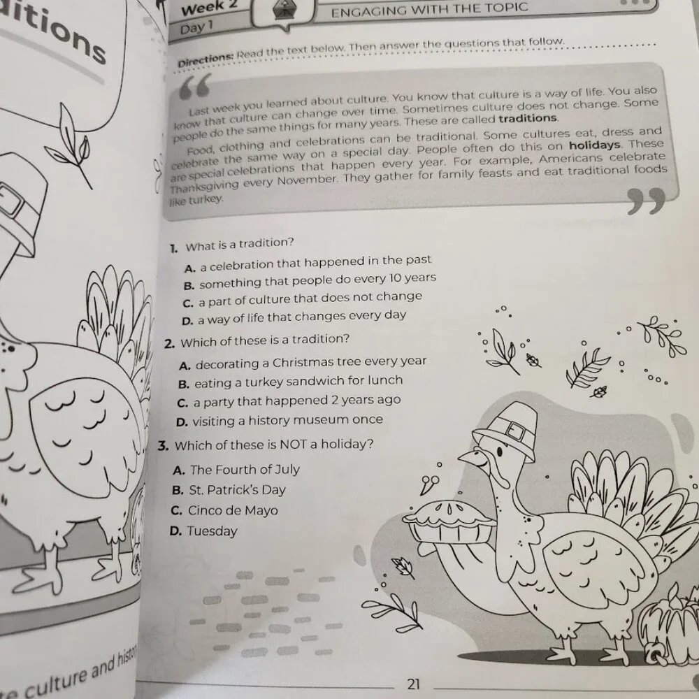 NEW 2nd Grade Social Studies: Daily Practice Workbook 20 Weeks of Fun Activities